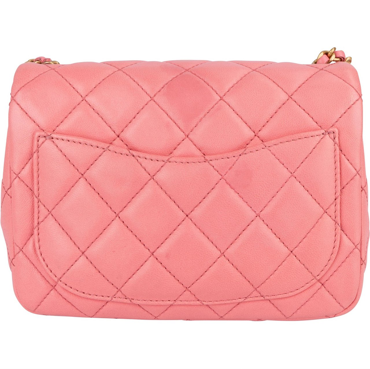 Chanel Chanel Quilted Lambskin Mini Rectangular Adjustable Single Flap Crossbody Bag Rood