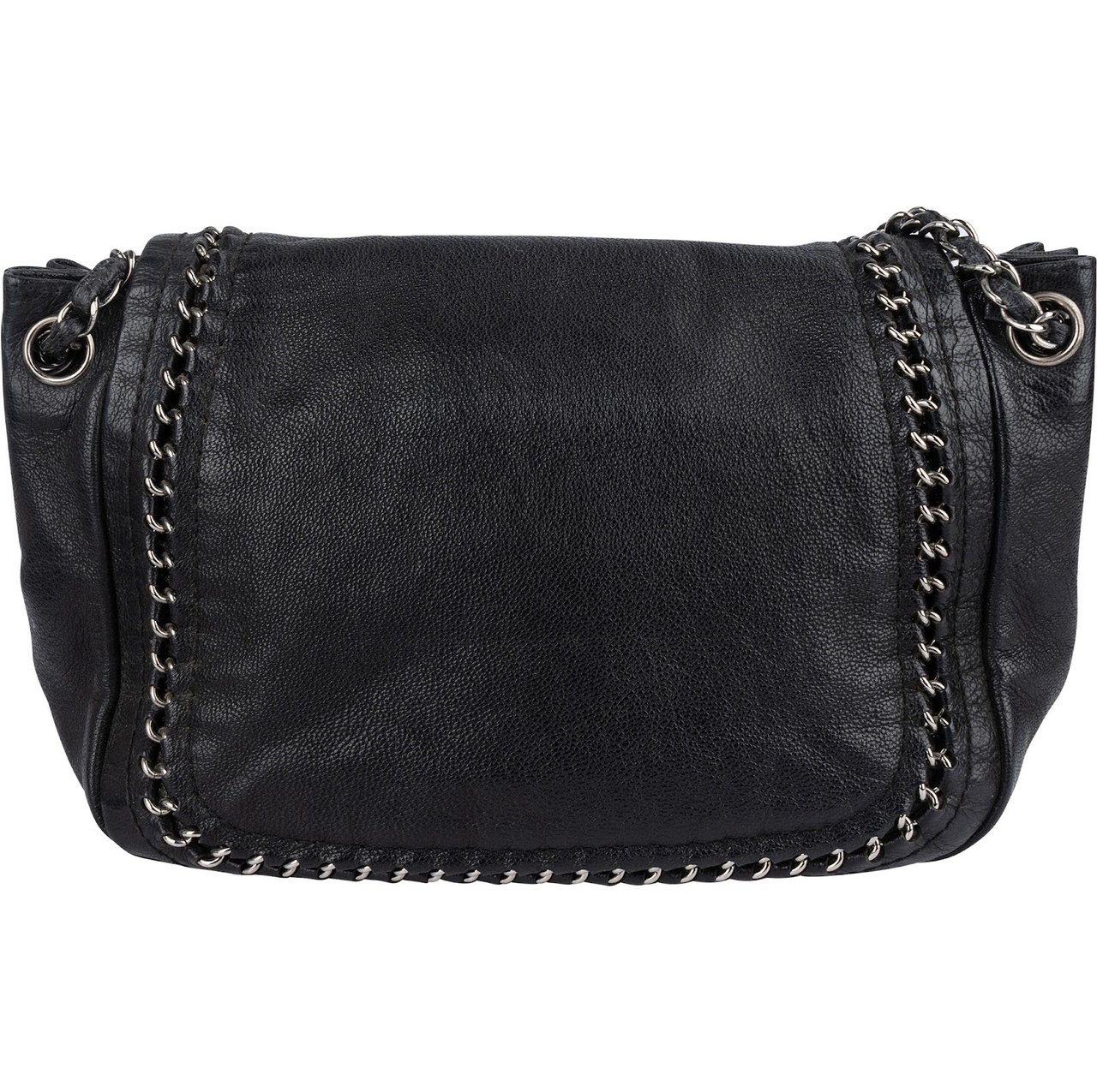 Chanel Chanel Calfskin CC Single Flap Shoulder Bag Zwart