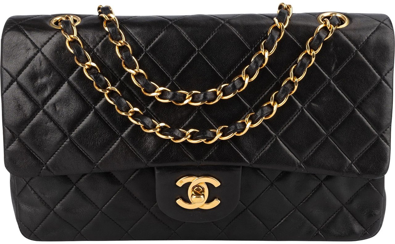 Chanel Chanel Quilted Lambskin 24K Gold Medium Double Flap Shoulder Bag Bruin