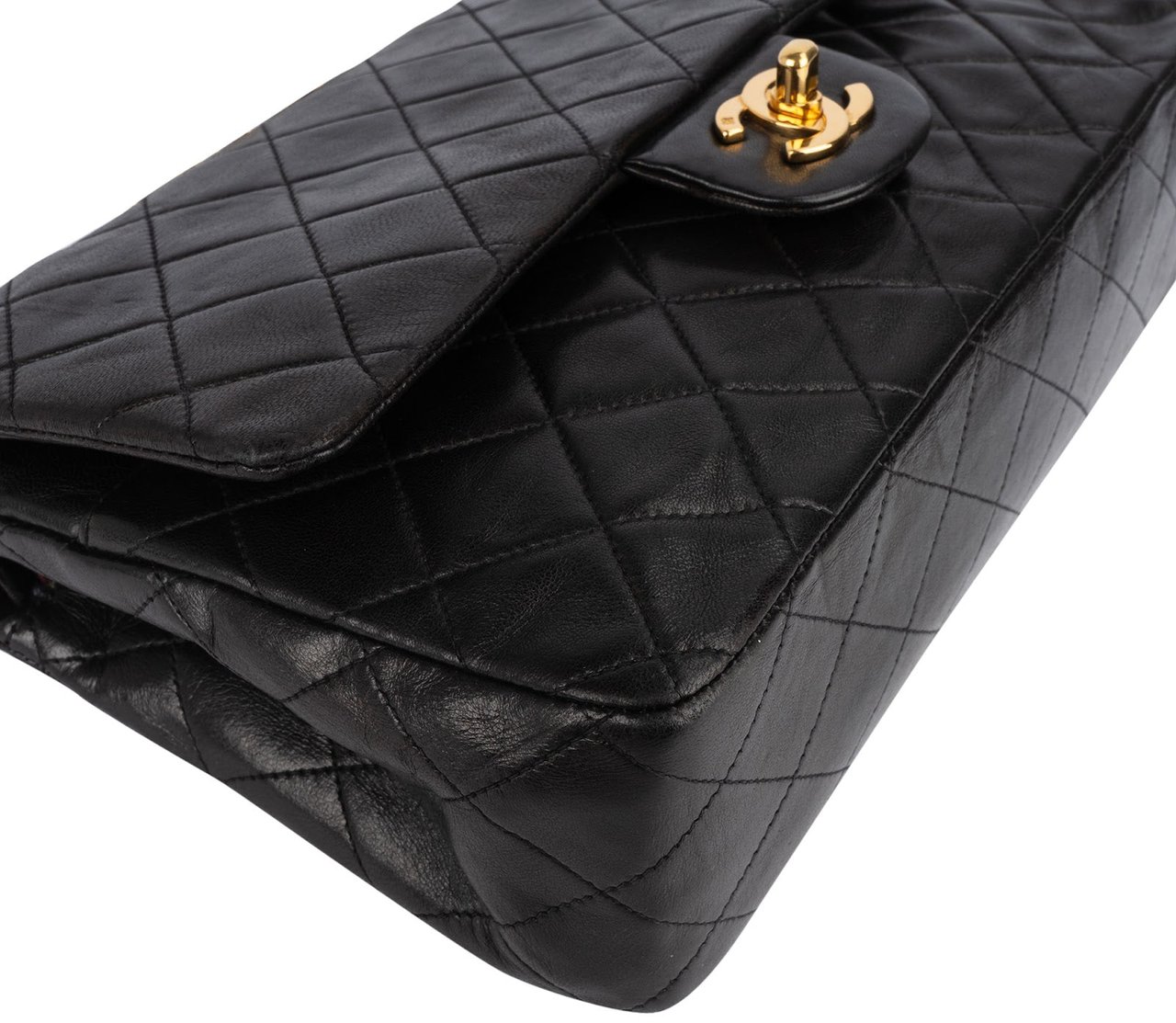 Chanel Chanel Quilted Lambskin 24K Gold Medium Double Flap Shoulder Bag Bruin