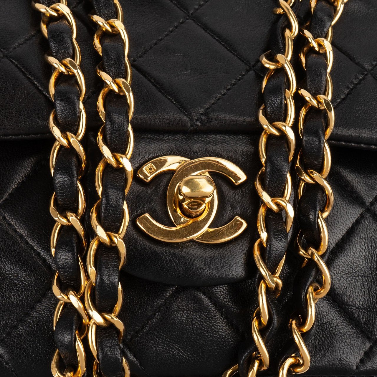 Chanel Chanel Quilted Lambskin 24K Gold Medium Double Flap Shoulder Bag Bruin