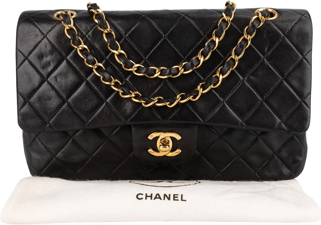 Chanel Chanel Quilted Lambskin 24K Gold Medium Double Flap Shoulder Bag Bruin