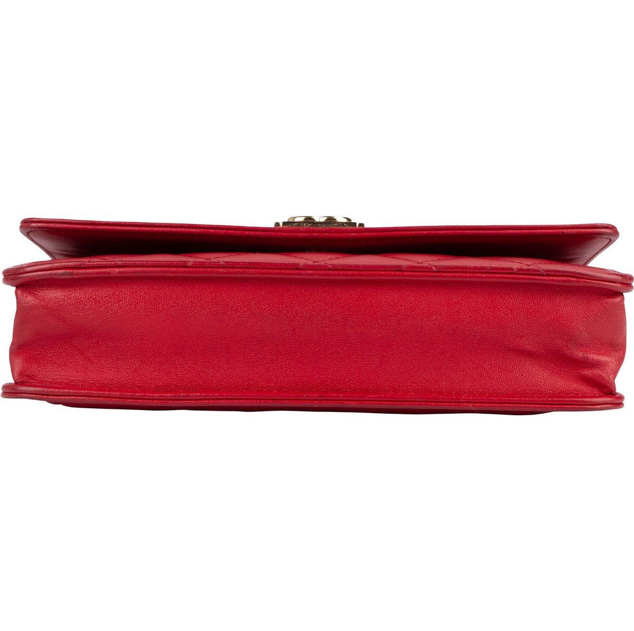Chanel Quilted Leather Boy Wallet On Chain Crossbody Bag Rood