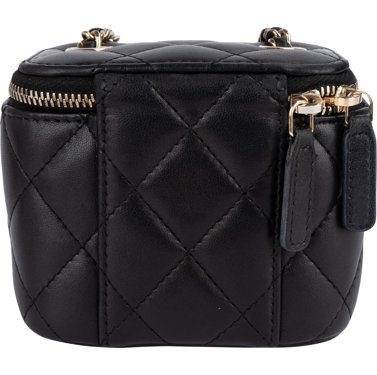 Chanel Chanel Quilted Lambskin Mini Vanity Chain Crossbody Bag Zwart