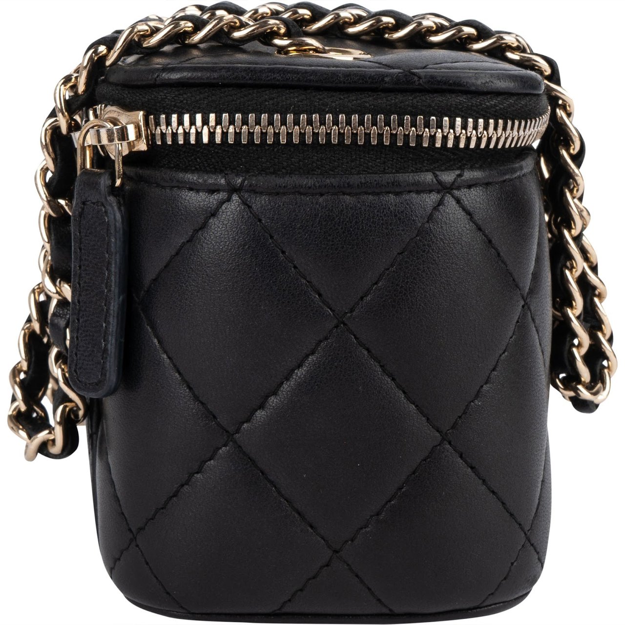 Chanel Chanel Quilted Lambskin Mini Vanity Chain Crossbody Bag Zwart