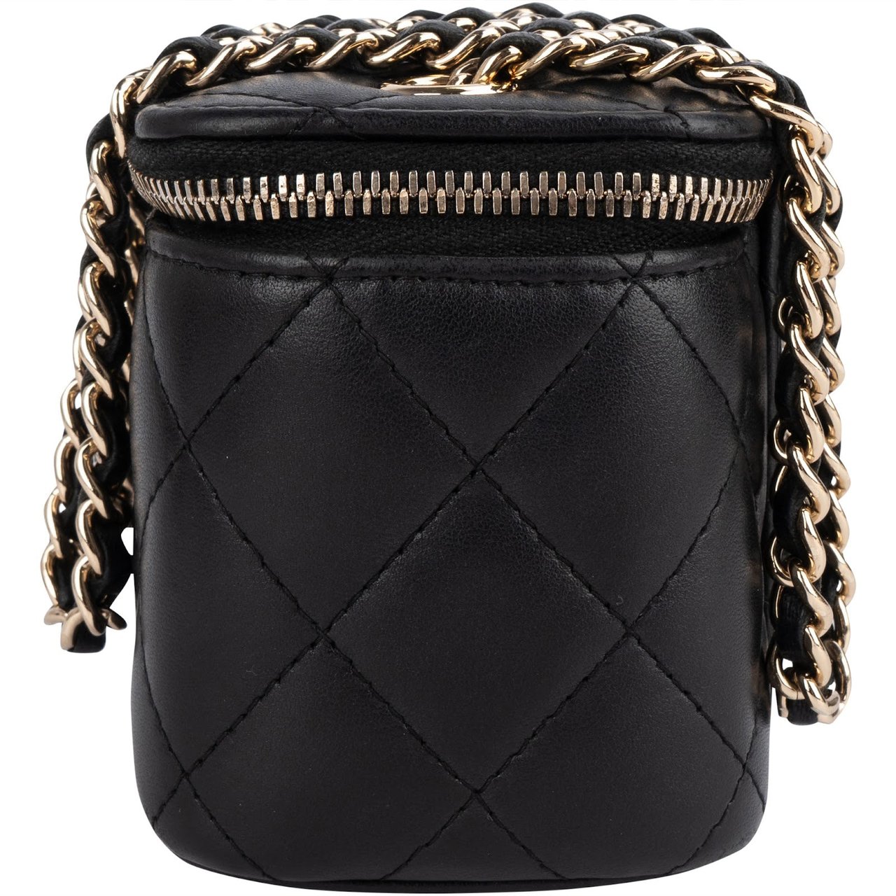 Chanel Chanel Quilted Lambskin Mini Vanity Chain Crossbody Bag Zwart