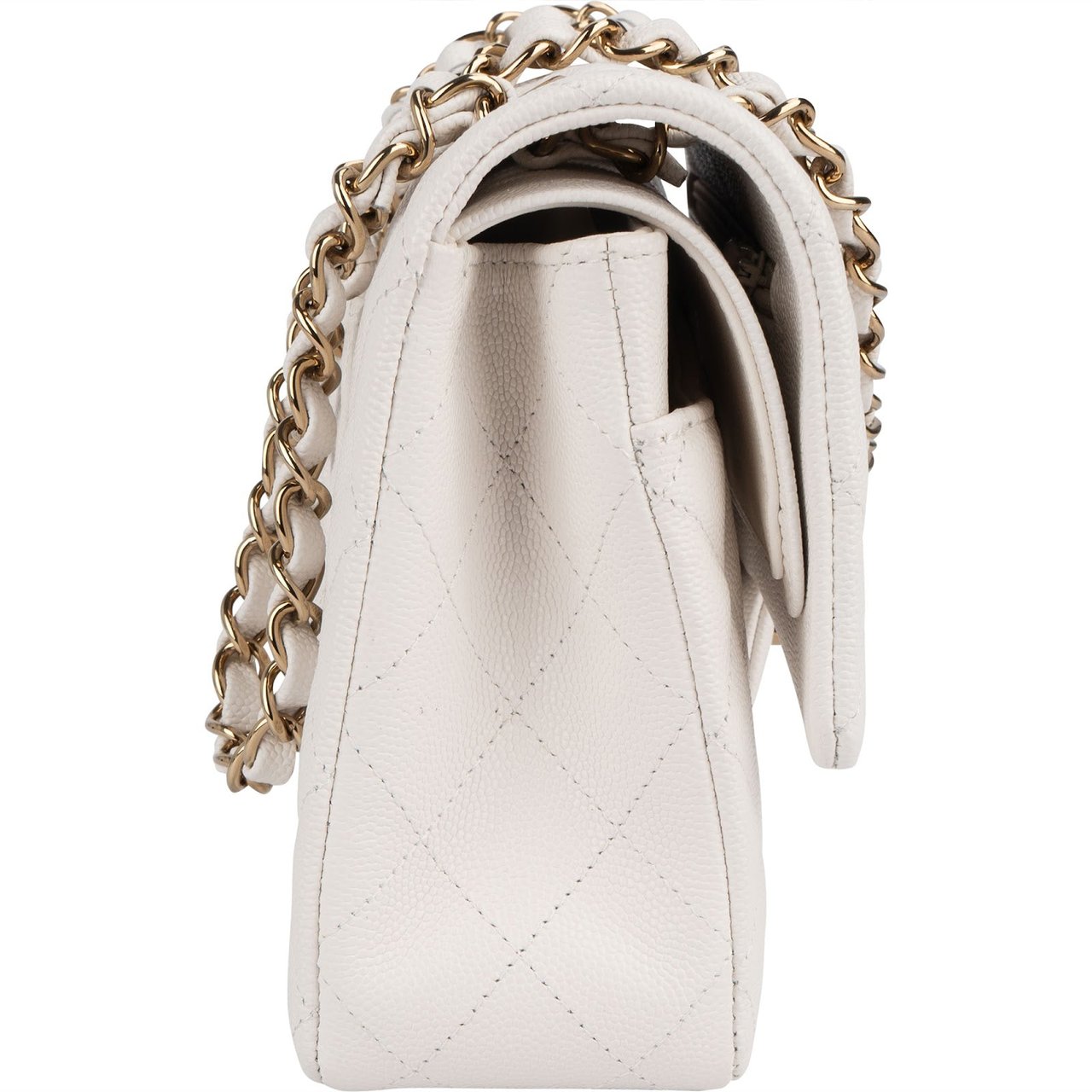 Chanel Chanel Quilted Caviar Leather Medium Double Flap Shoulder Bag Wit