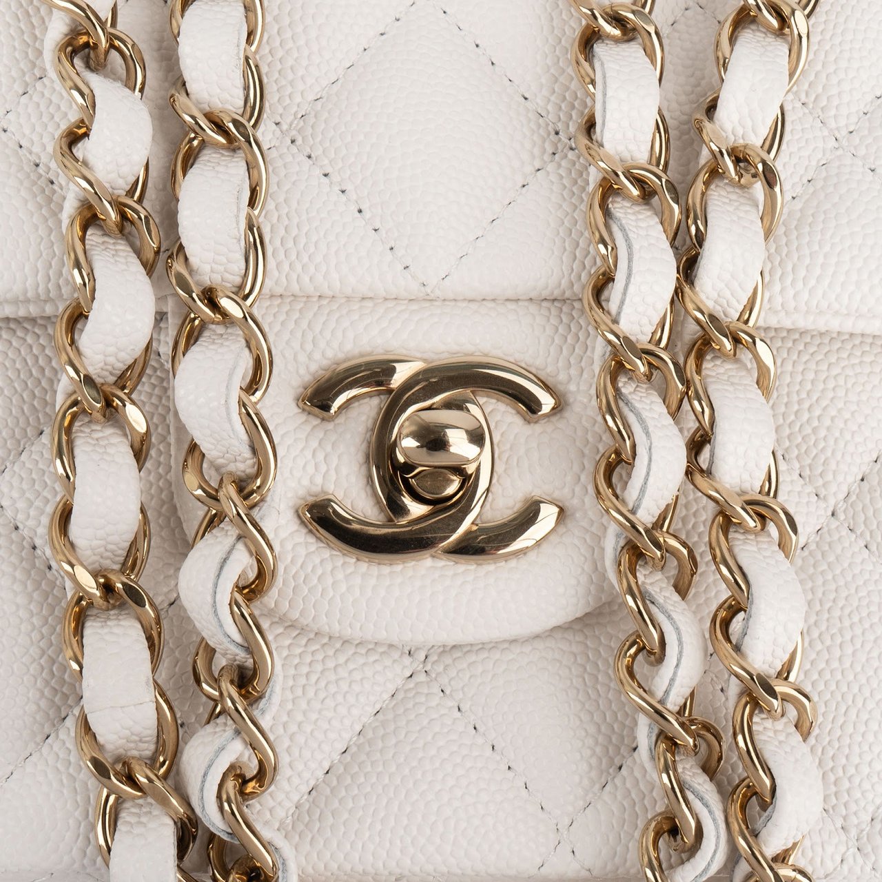 Chanel Chanel Quilted Caviar Leather Medium Double Flap Shoulder Bag Wit