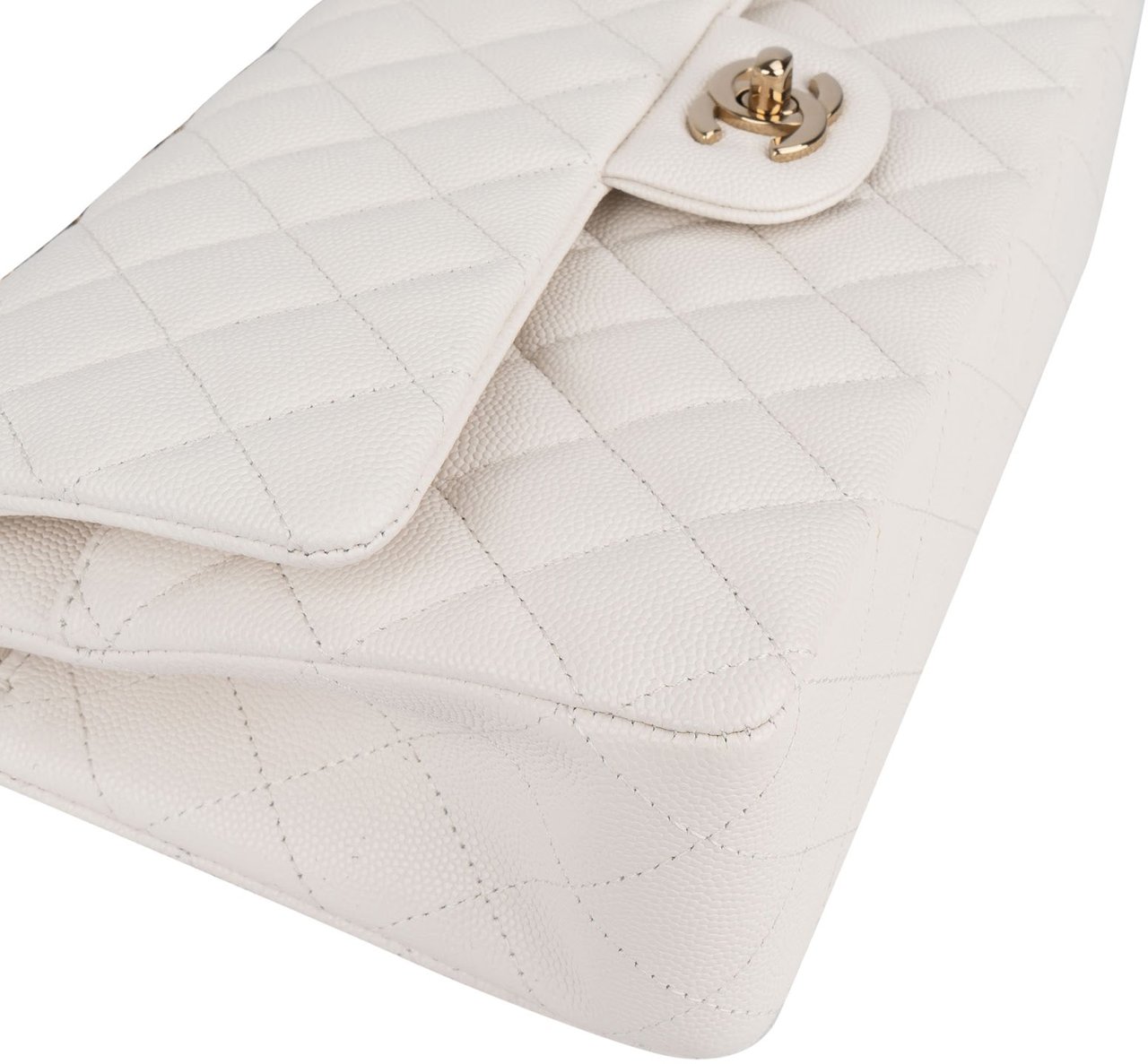 Chanel Chanel Quilted Caviar Leather Medium Double Flap Shoulder Bag Wit