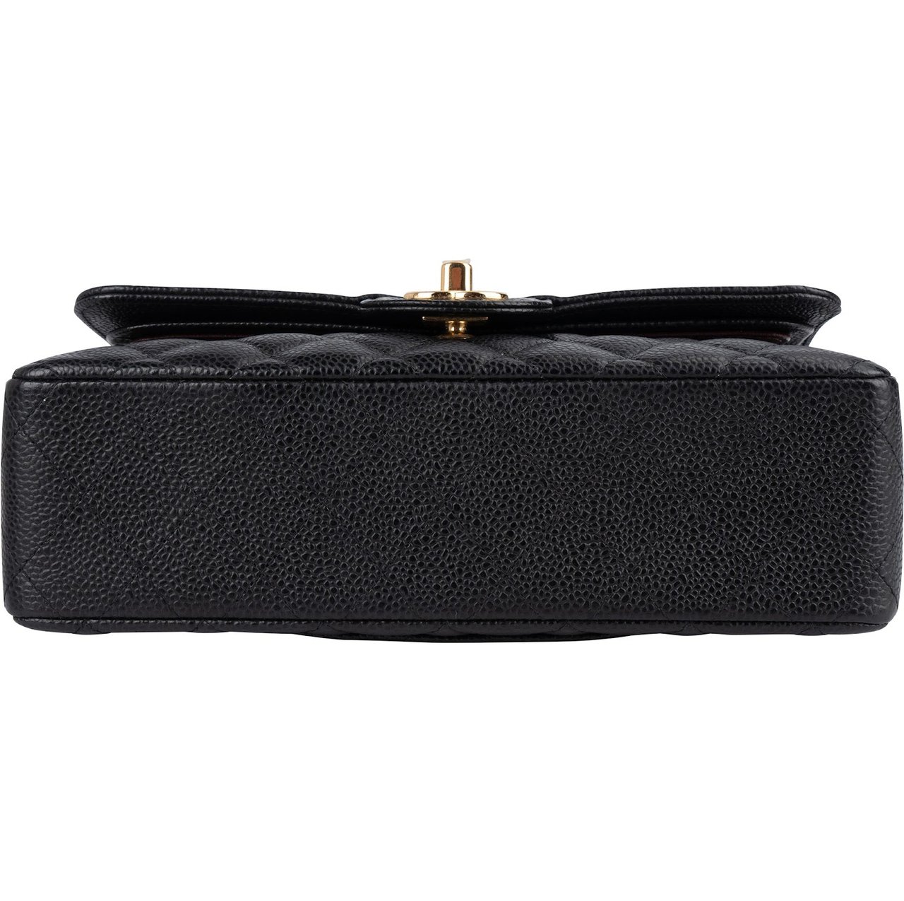 Chanel Chanel Quilted Caviar Leather Small Double Flap Shoulder Bag Zwart