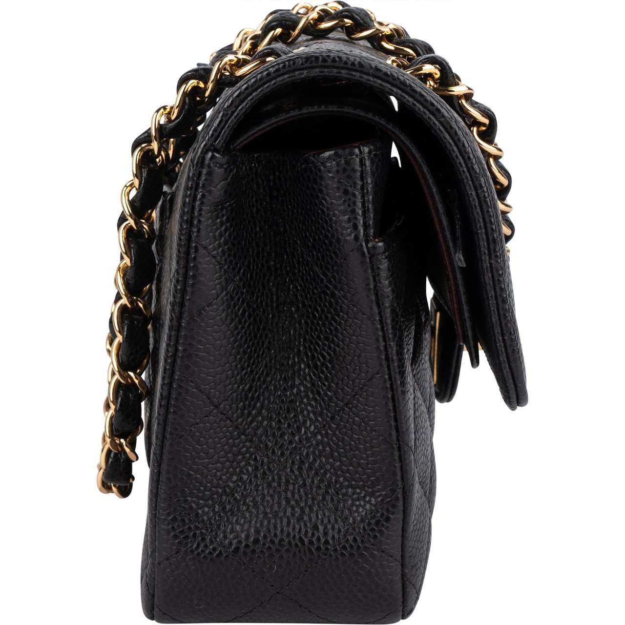 Chanel Chanel Quilted Caviar Leather Small Double Flap Shoulder Bag Zwart