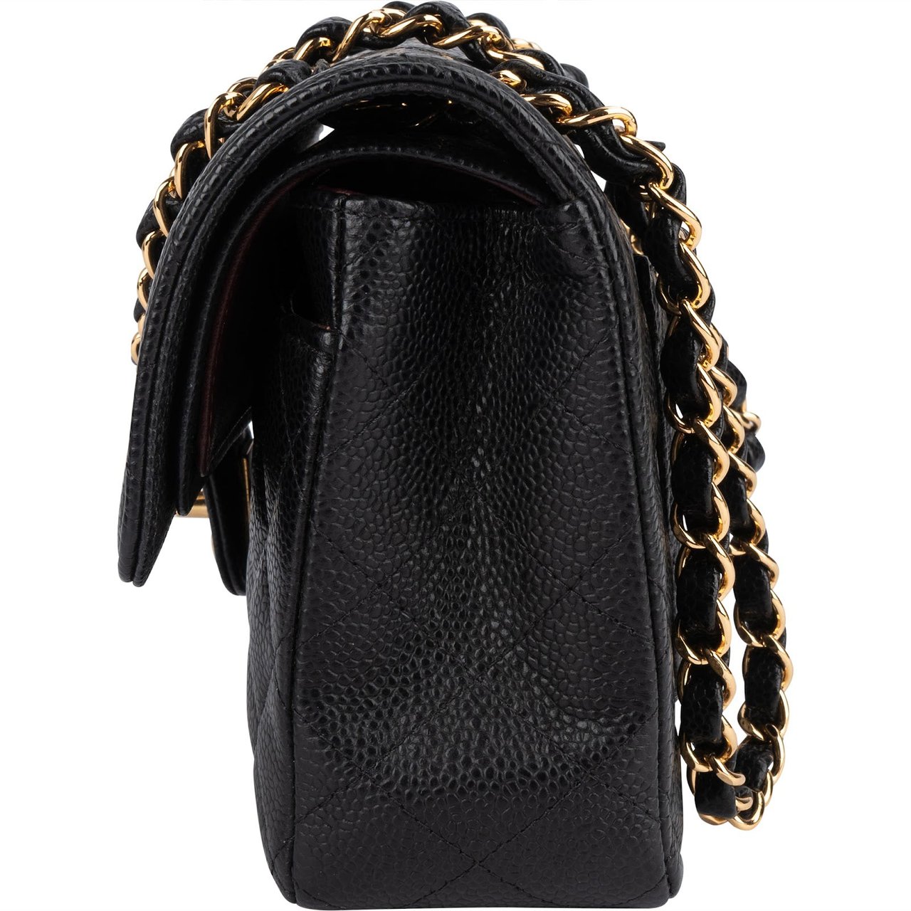 Chanel Chanel Quilted Caviar Leather Small Double Flap Shoulder Bag Zwart