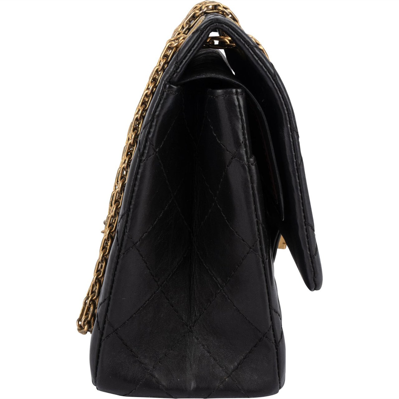 Chanel Chanel Aged Calfskin Reissue 2.55 Double Flap Crossbody Bag Zwart