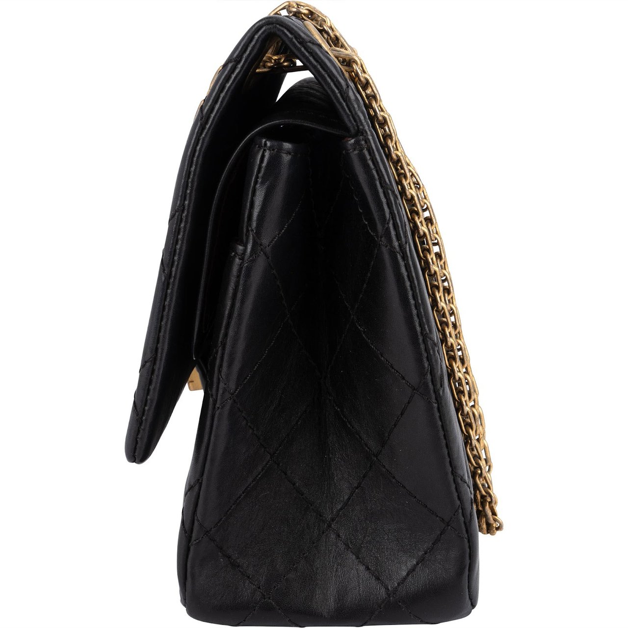 Chanel Chanel Aged Calfskin Reissue 2.55 Double Flap Crossbody Bag Zwart
