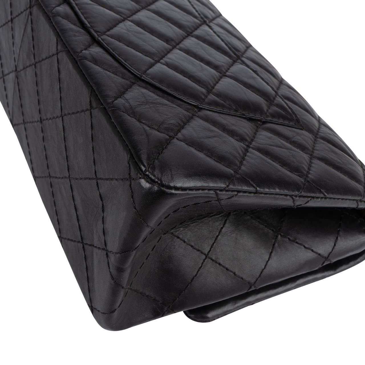 Chanel Chanel Aged Calfskin Reissue 2.55 Double Flap Crossbody Bag Zwart
