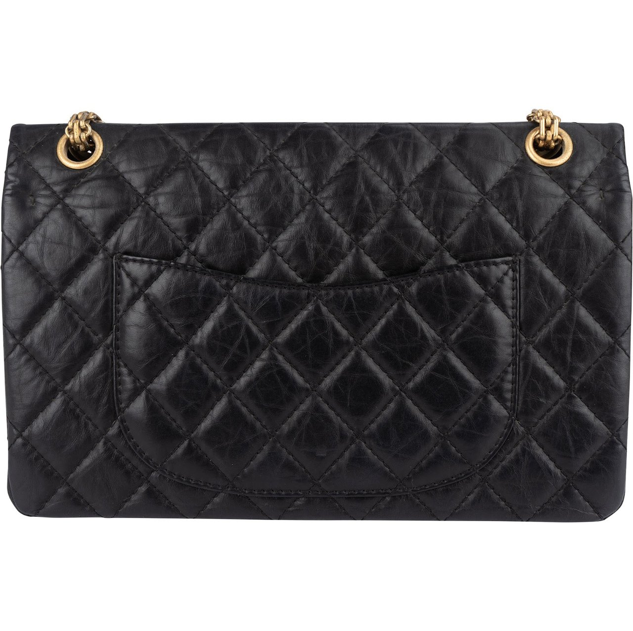 Chanel Chanel Aged Calfskin Reissue 2.55 Double Flap Crossbody Bag Zwart