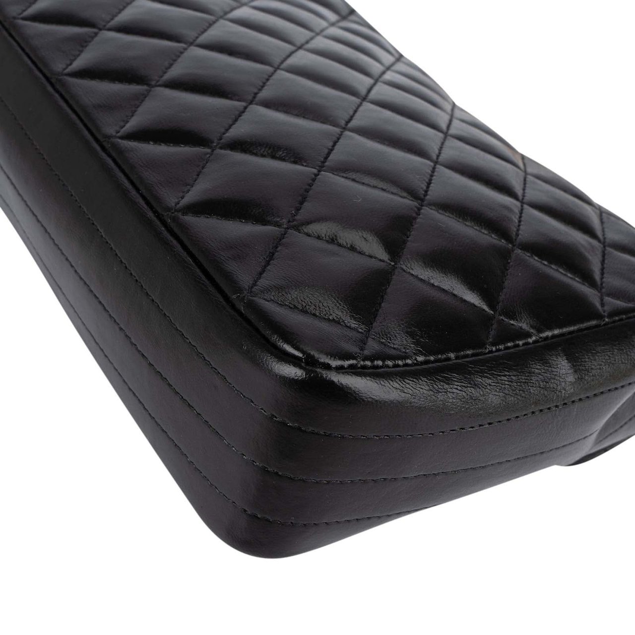 Chanel Chanel Quilted Lambskin Crystal Single Flap Crossbody Bag Zwart