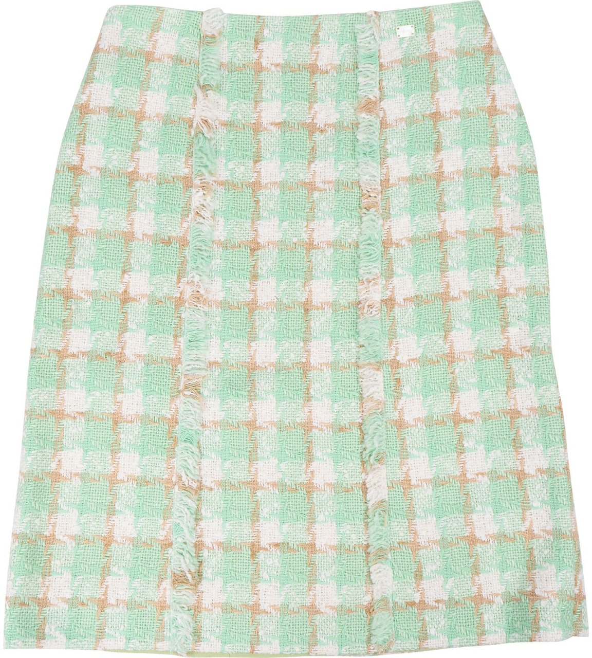 Chanel Green Multicolor Tweed Skirt (FR 44 / DE 42) Groen