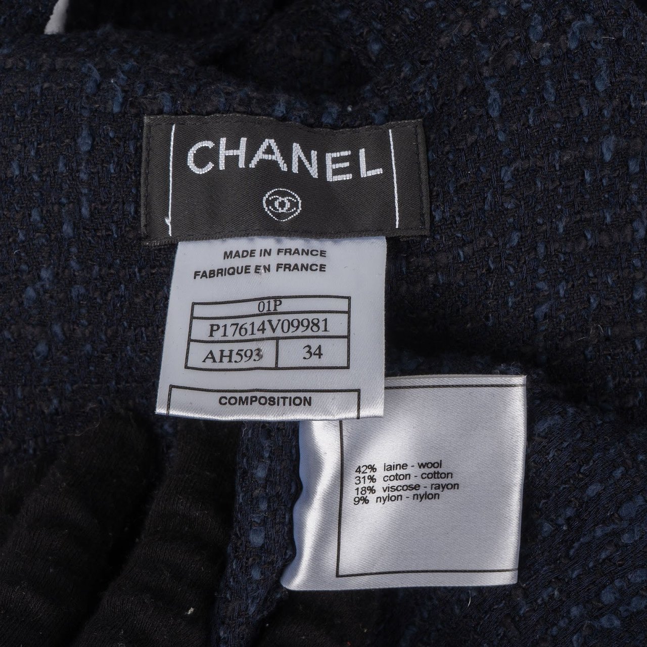 Chanel Pinstripe Tweed Overall (FR 34 / DE 32) Navy