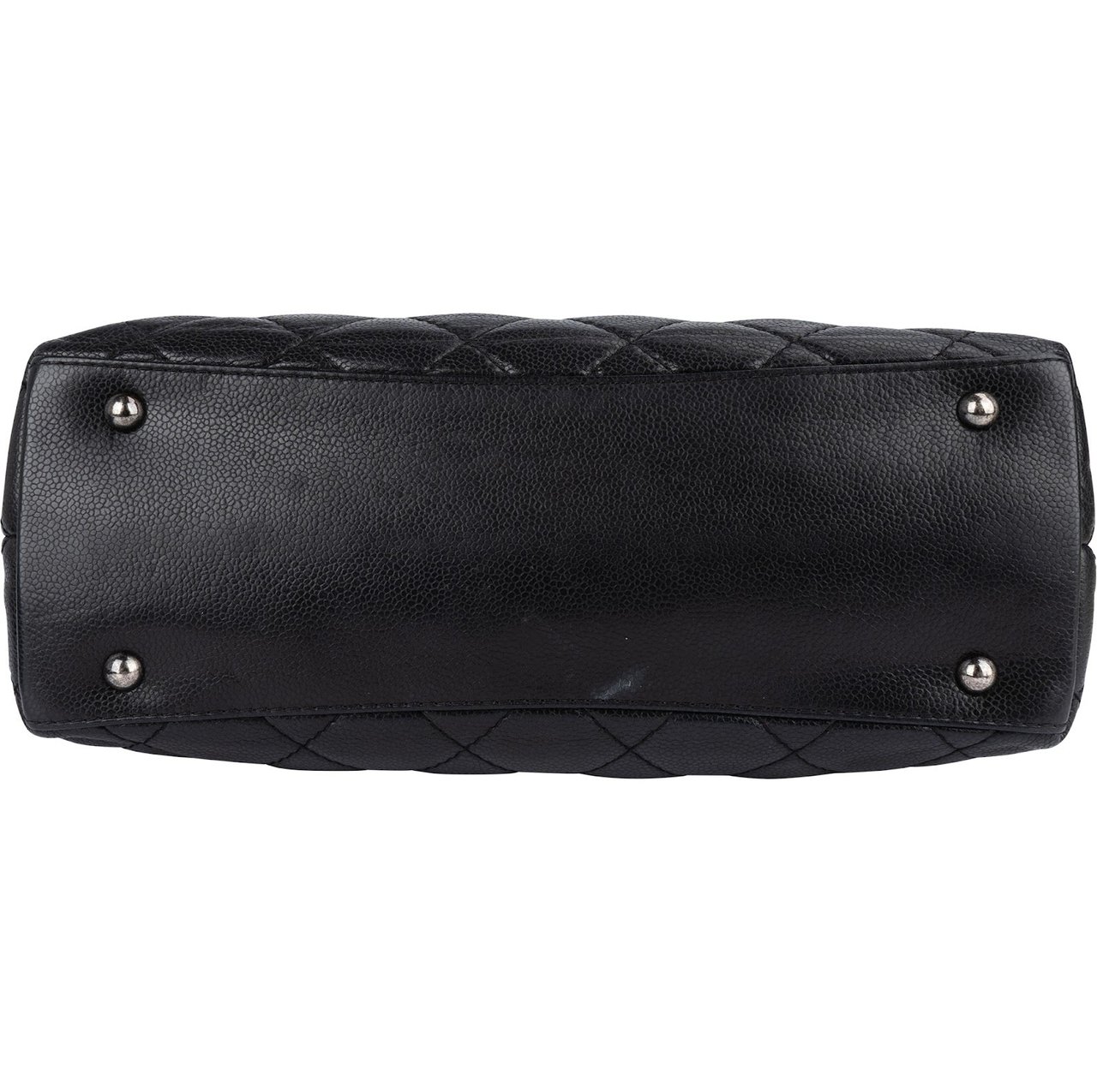 Chanel Chanel Quilted Caviar Leather CC Shoulder Bag Zwart