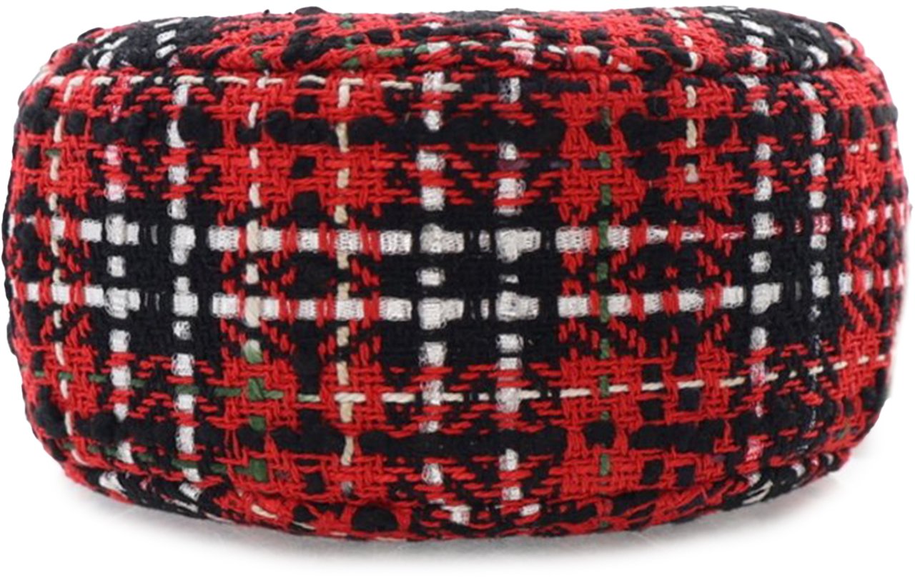 Chanel Tweed 19 Round Clutch with Chain Rood