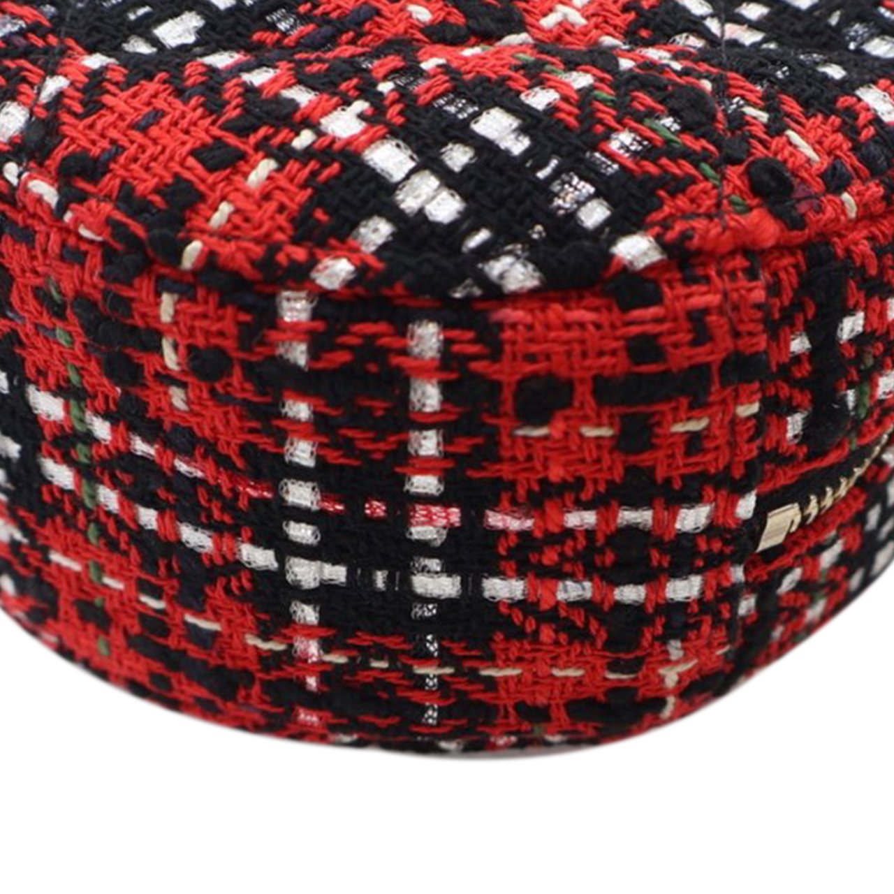 Chanel Tweed 19 Round Clutch with Chain Rood