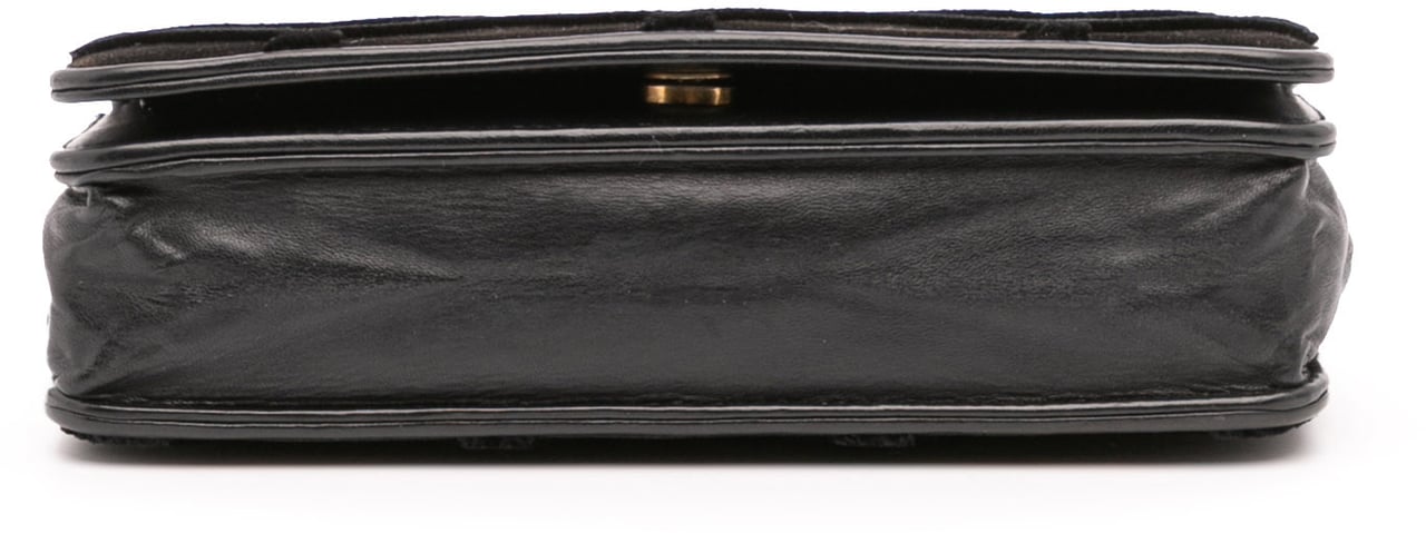 Chanel CC Quilted Velvet Wallet on Chain Zwart