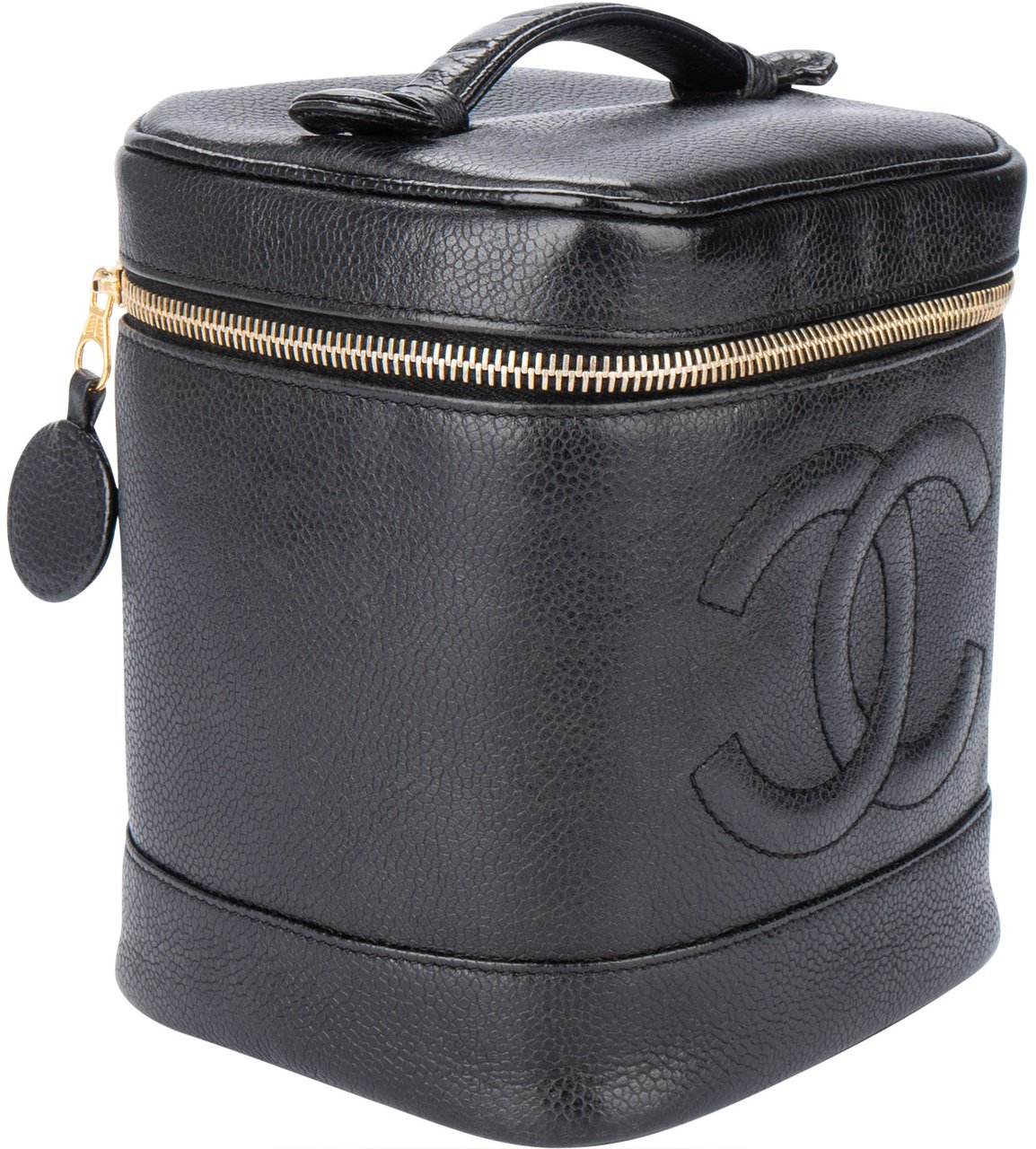 Chanel Chanel Noir Caviar Leather CC Leather Beauty Case Zwart