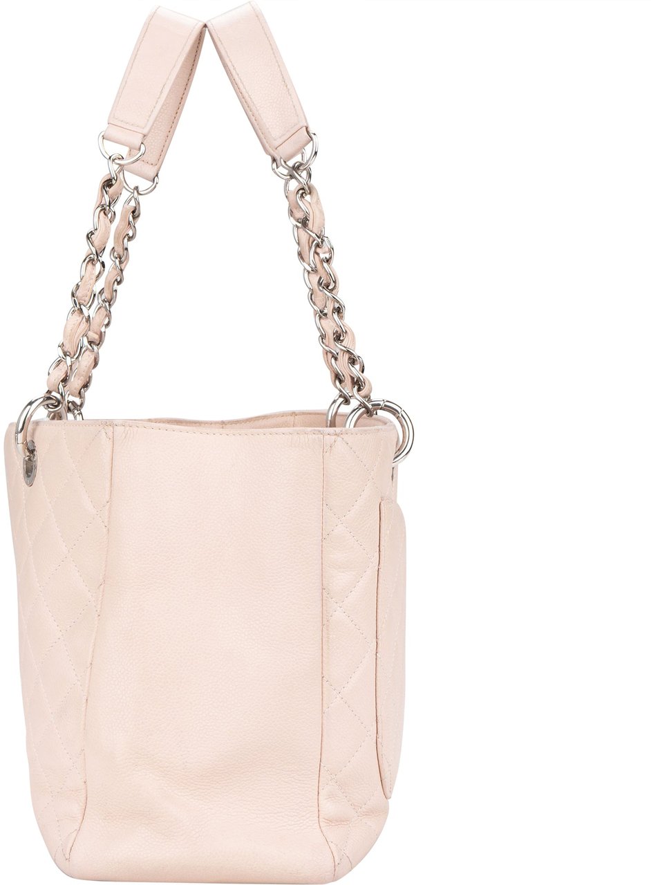Chanel Rose Quilted Caviar Leather Palladium CC Shoulder Bag Divers