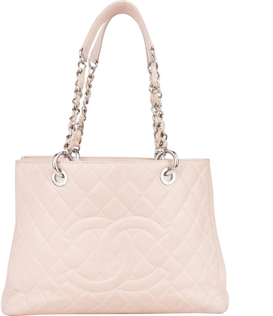 Chanel Rose Quilted Caviar Leather Palladium CC Shoulder Bag Divers