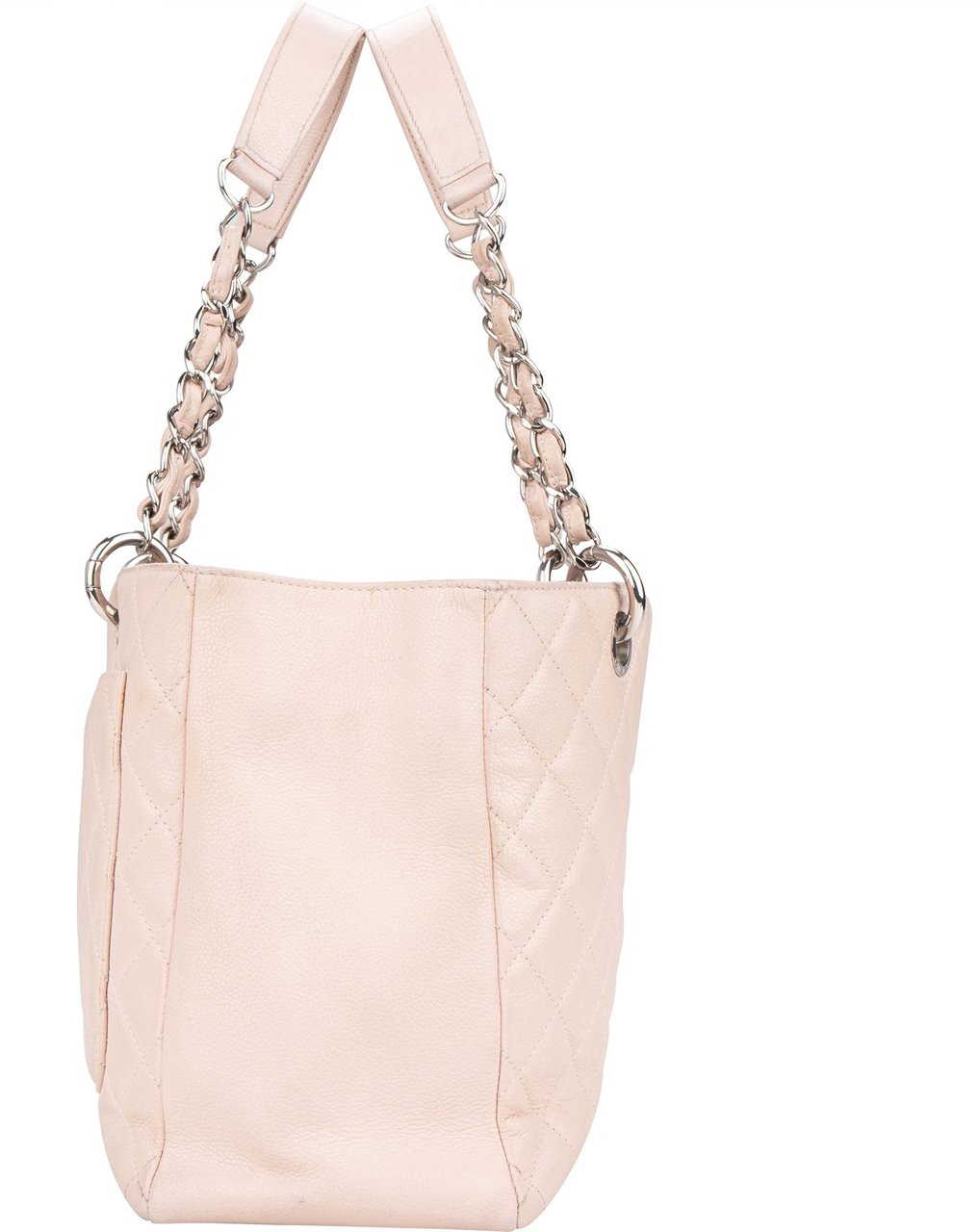 Chanel Rose Quilted Caviar Leather Palladium CC Shoulder Bag Divers