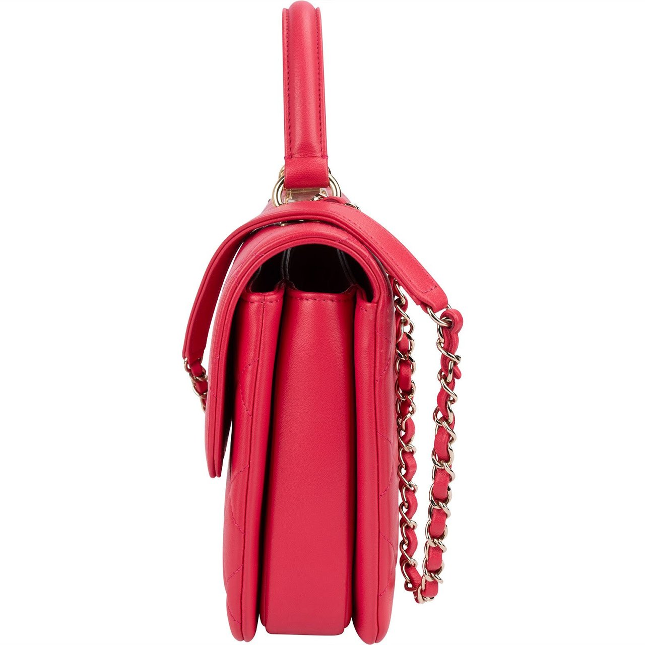 Chanel Chanel Quilted Lambskin Trendy CC Top Handle Handbag Rood