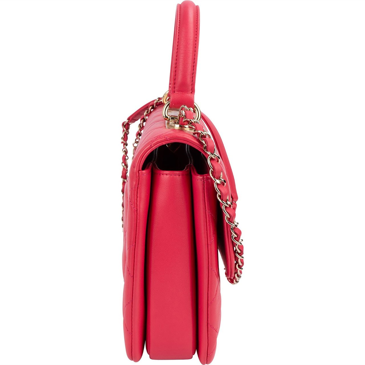 Chanel Chanel Quilted Lambskin Trendy CC Top Handle Handbag Rood