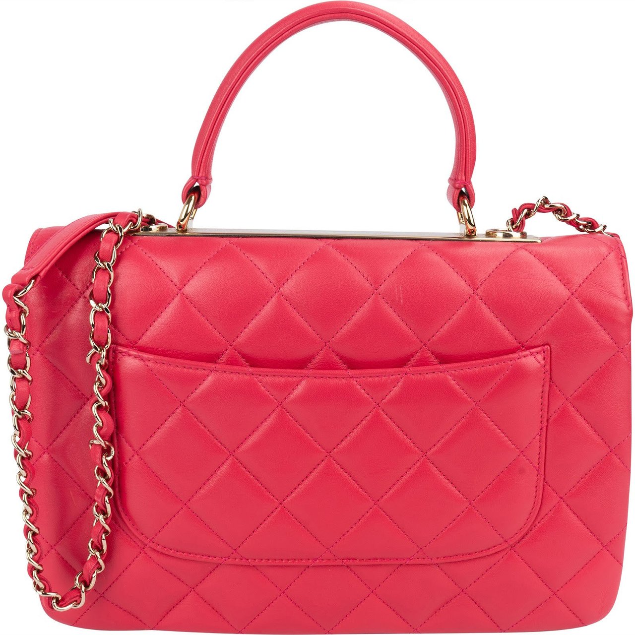 Chanel Chanel Quilted Lambskin Trendy CC Top Handle Handbag Rood