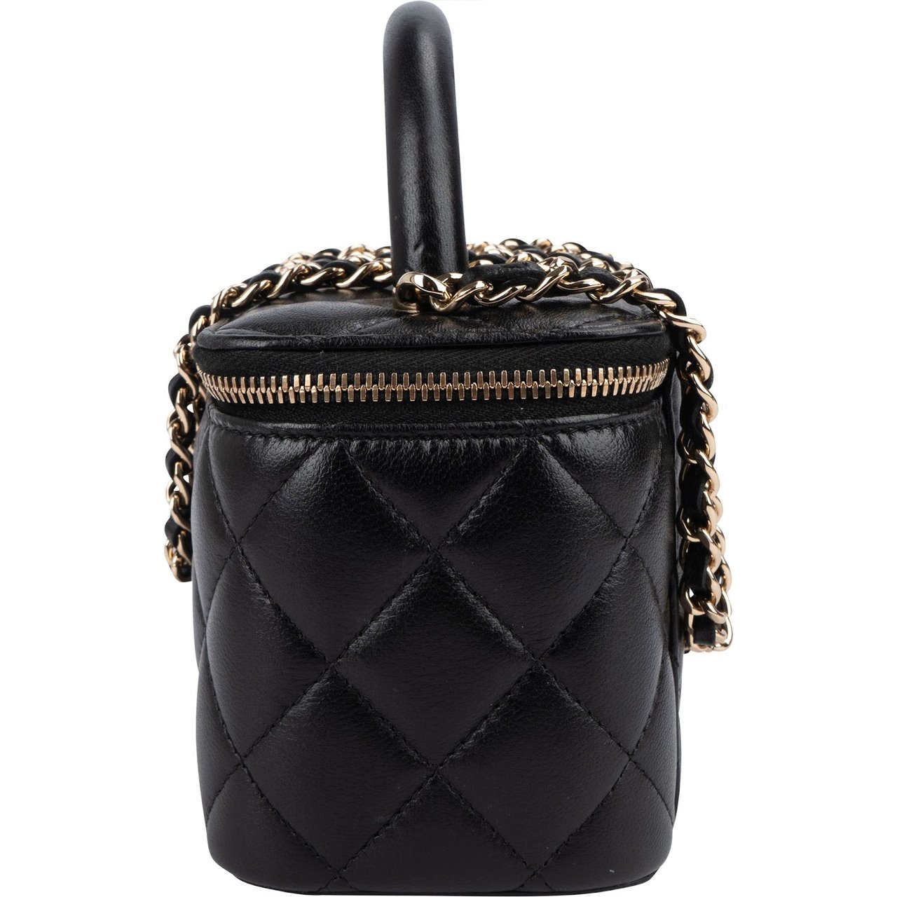 Chanel Chanel Quilted Lambskin Vanity Case Crossbody Bag Zwart