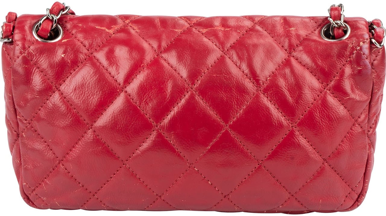 Chanel Chanel Quilted Lambskin Chain Around Mini Single Flap Shoulder Bag Rood