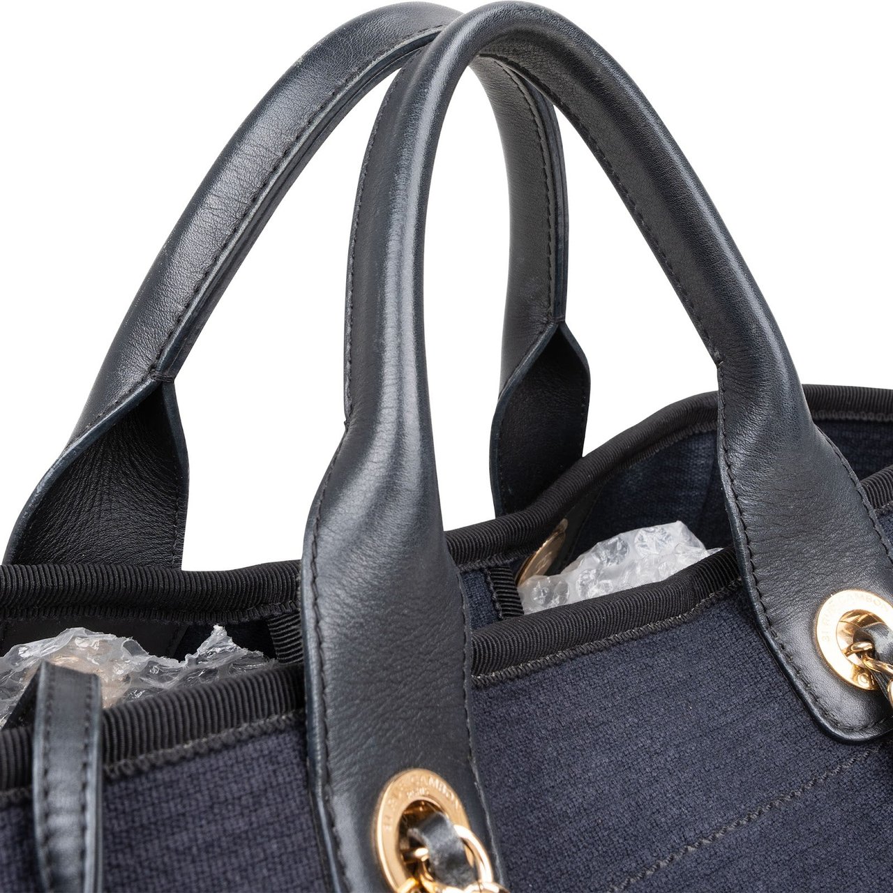 Chanel Chanel Tweed Cambon Deauville Handbag Blauw