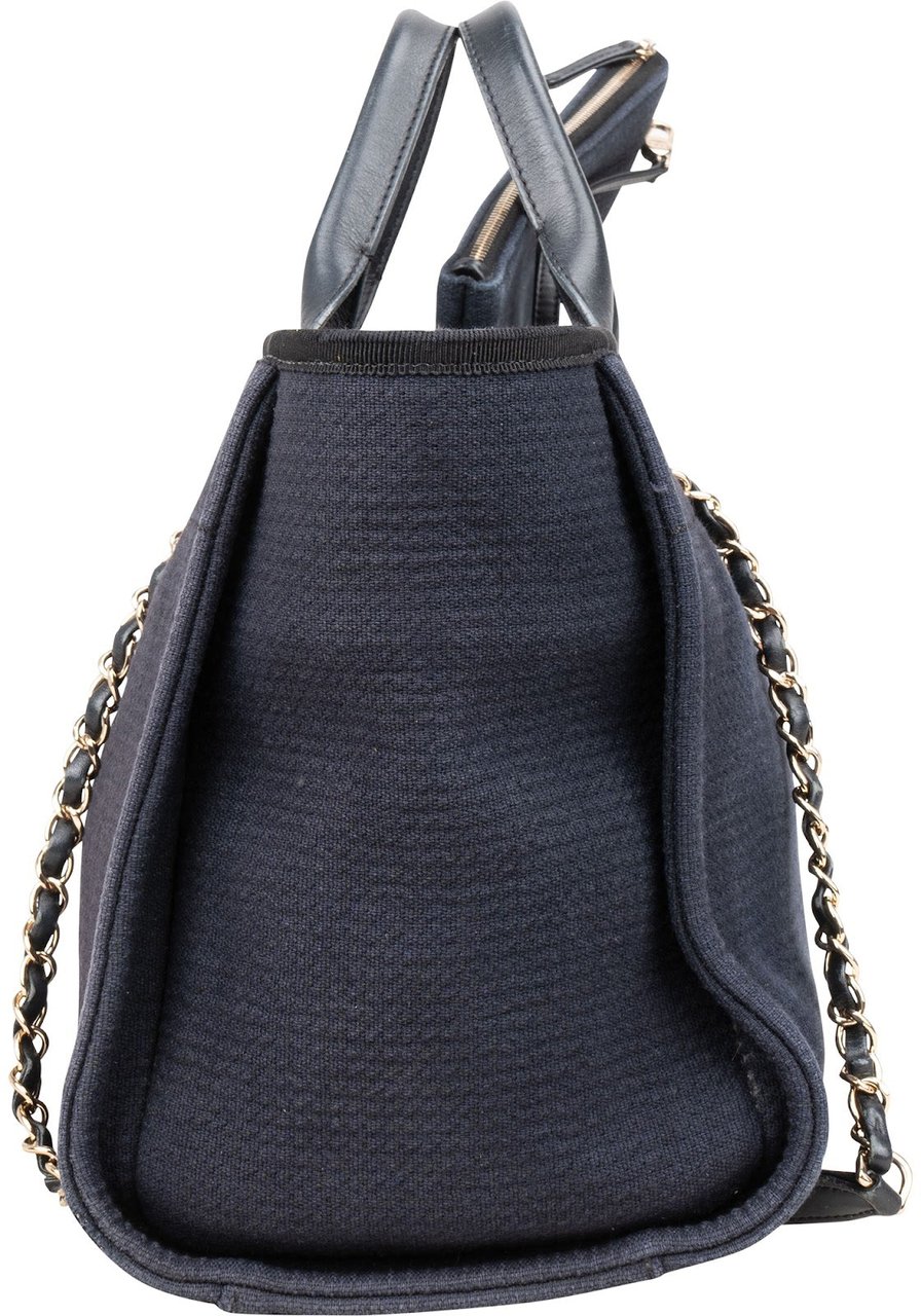 Chanel Chanel Tweed Cambon Deauville Handbag Blauw