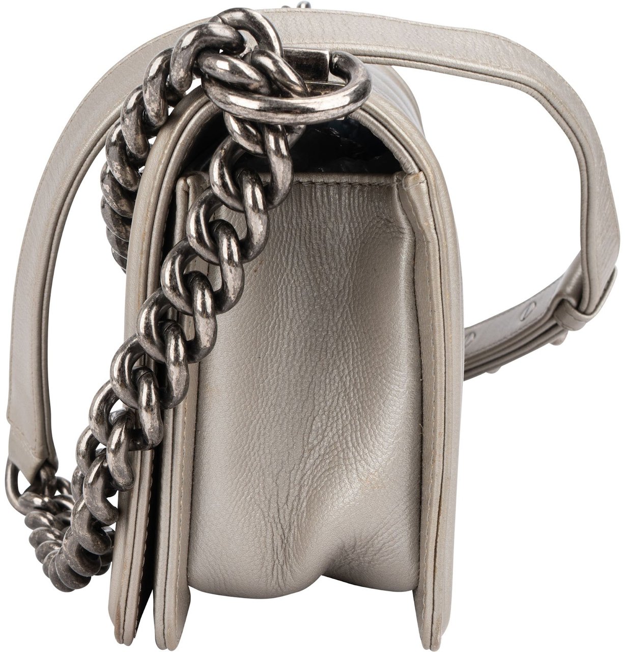 Chanel Chanel Metallic Chevron Caviar Leather Boy Single Flap Crossbody Bag Divers