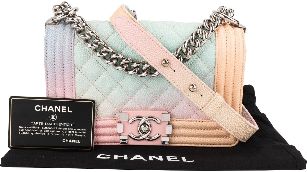 Chanel Chanel Rainbow Caviar Leather Boy Single Flap Crossbody Bag Divers