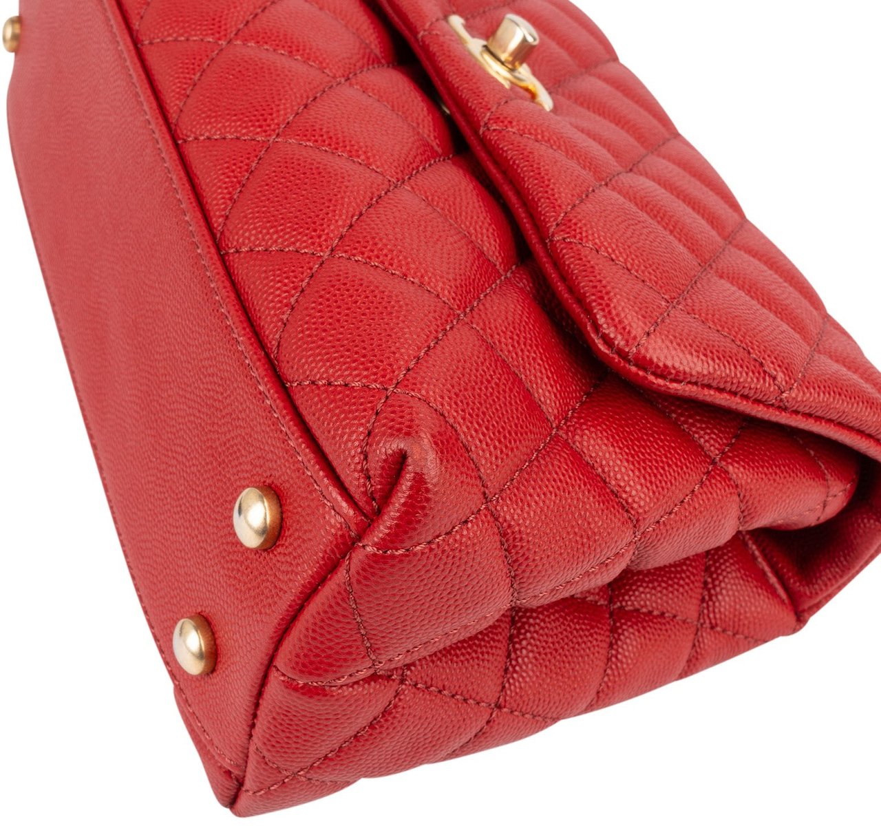 Chanel Chanel Caviar Leather Coco Top Handle Crossbody Handbag Rood