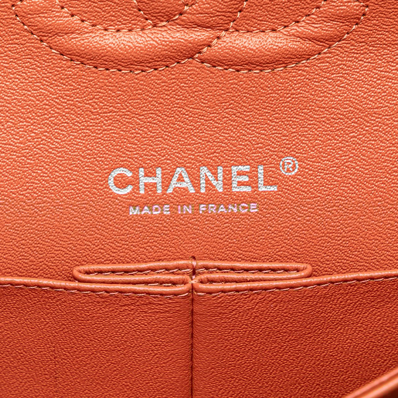 Chanel Medium Classic Lambskin Double Flap Oranje