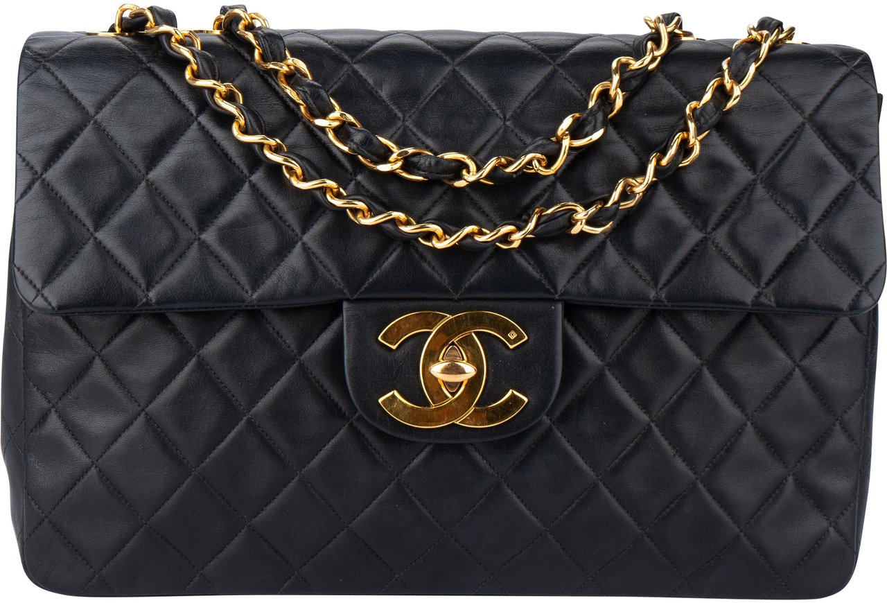 Chanel Chanel Quilted Lambskin 24K Gold Maxi Single Flap Crossbody Bag Divers