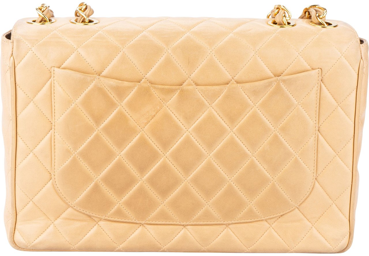Chanel Chanel Quilted Lambskin 24K Gold Single Flap Jumbo Crossbody Bag Divers