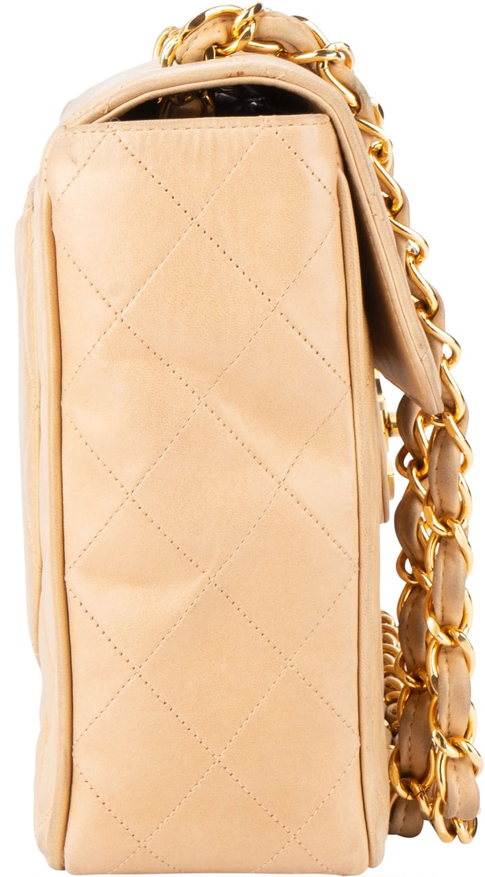 Chanel Chanel Quilted Lambskin 24K Gold Single Flap Jumbo Crossbody Bag Divers