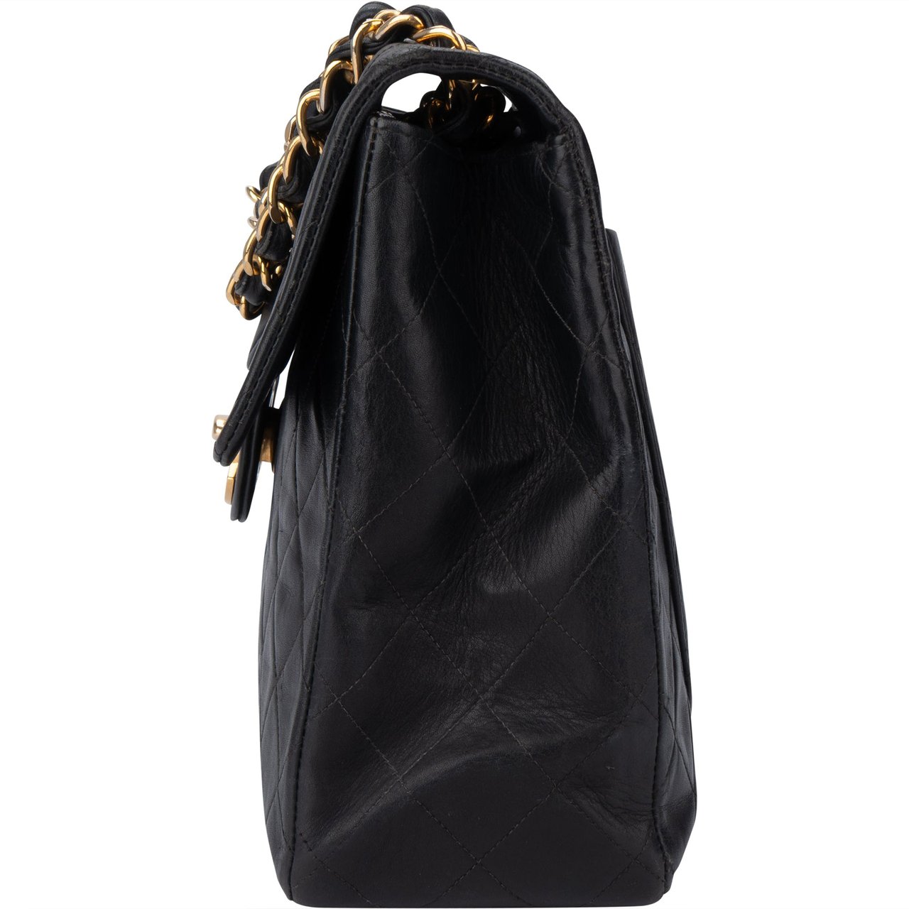 Chanel Chanel Quilted Lambskin 24K Gold Maxi Single Flap Crossbody Bag Divers