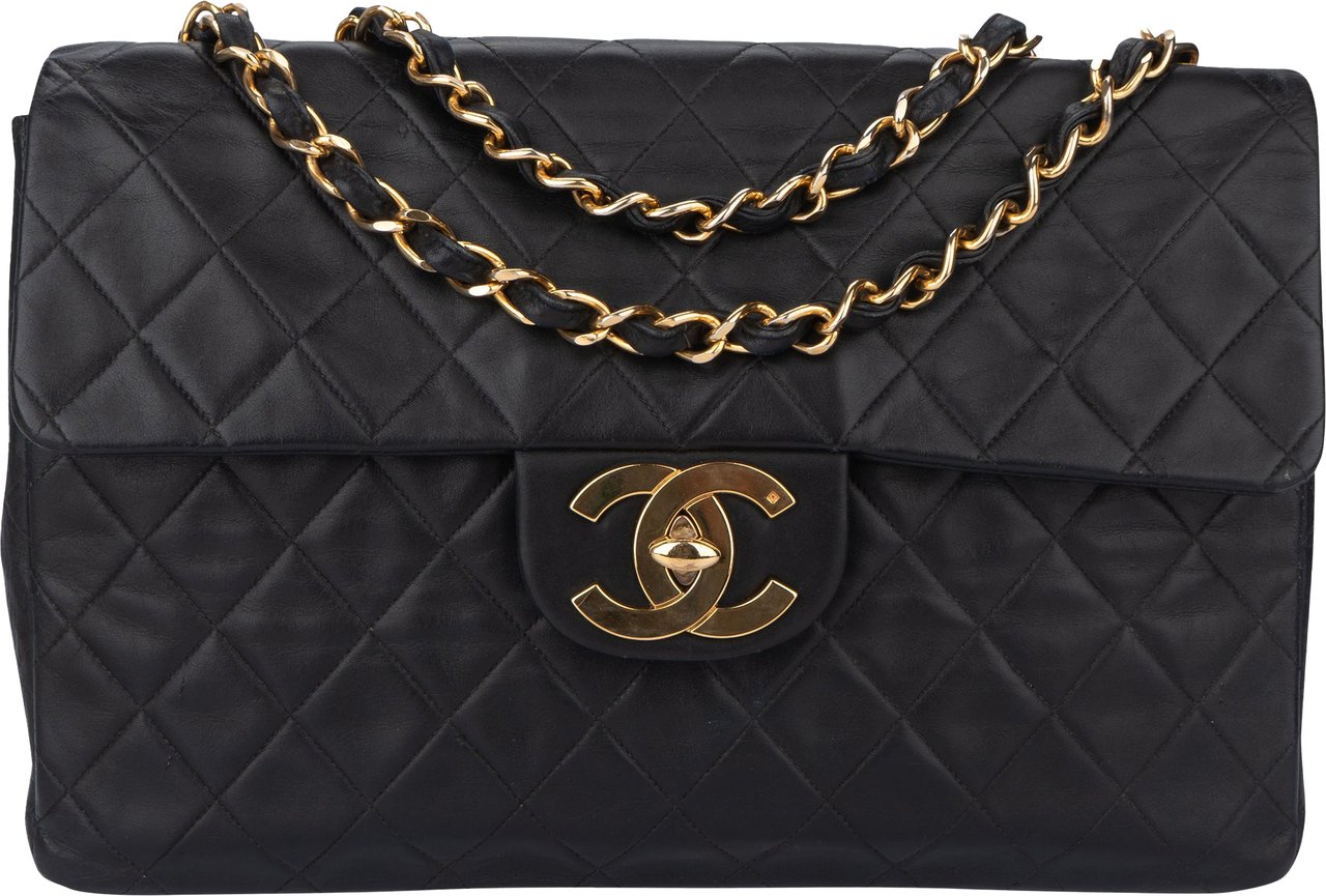 Chanel Chanel Quilted Lambskin 24K Gold Maxi Single Flap Crossbody Bag Divers