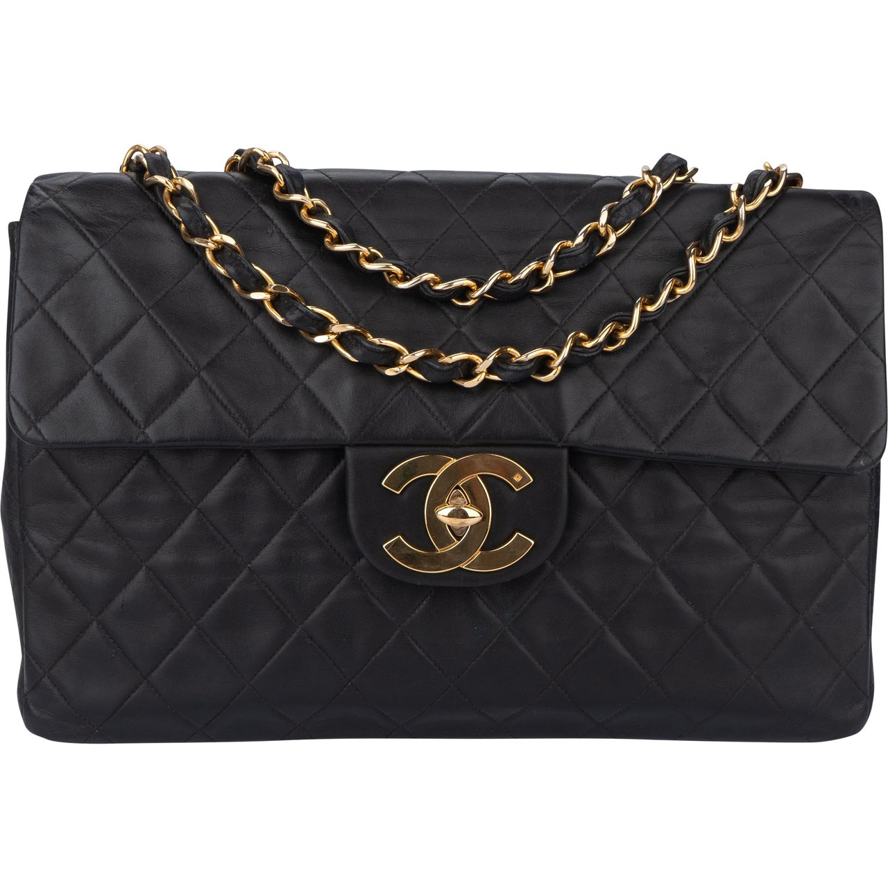 Chanel Chanel Quilted Lambskin 24K Gold Maxi Single Flap Crossbody Bag Divers