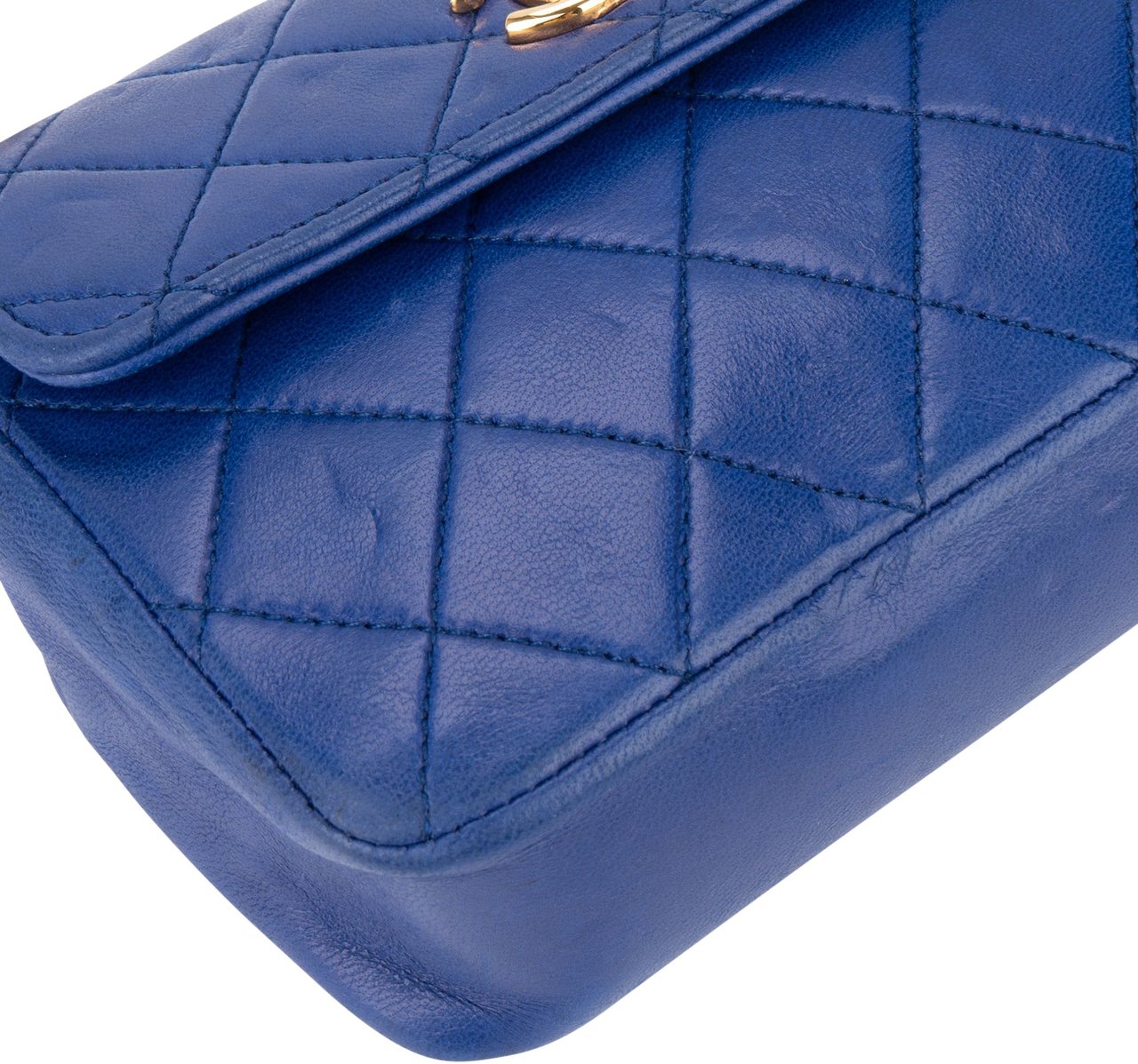 Chanel Chanel Quilted Lambskin 24K Gold Mini Single Flap Crossbody Bag Divers