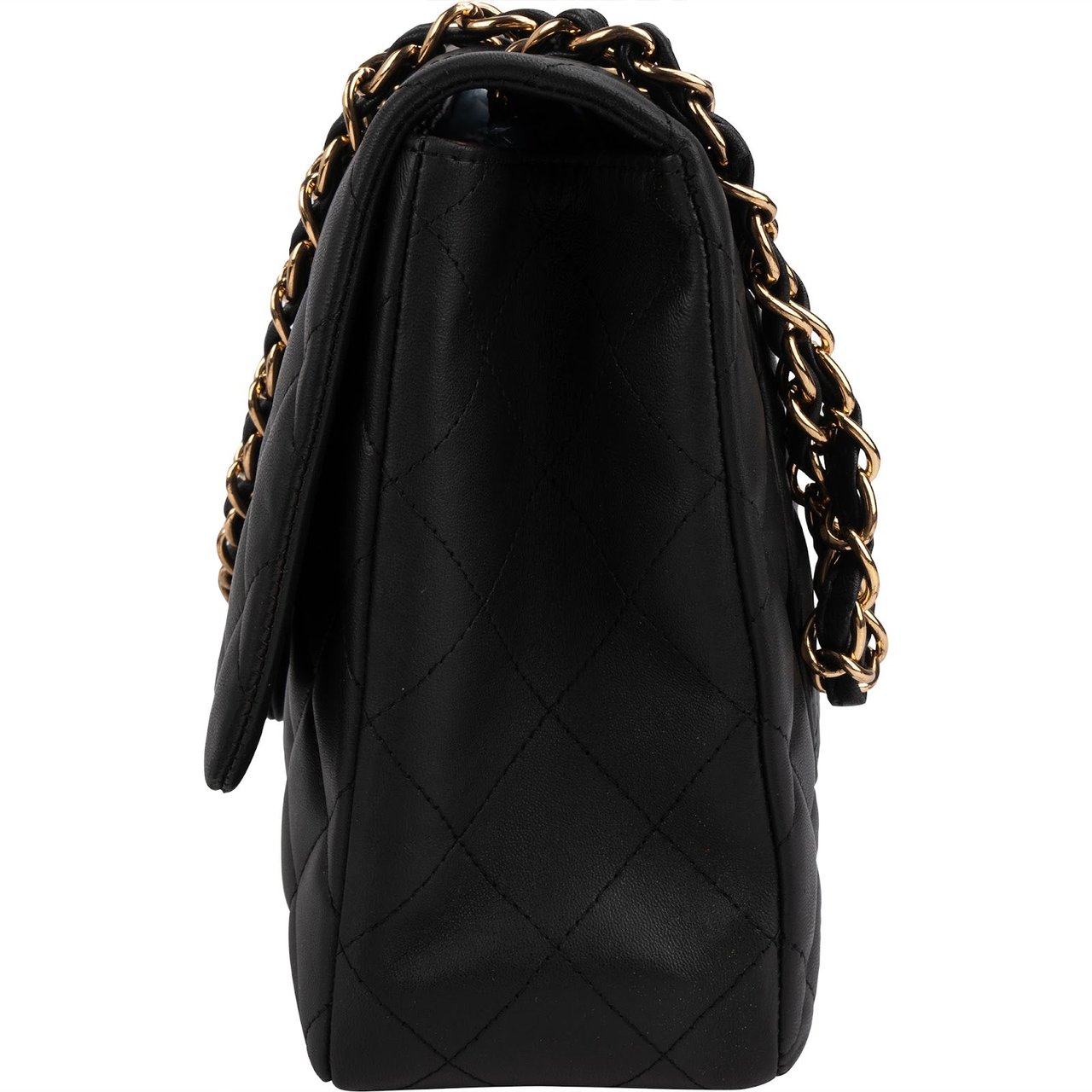 Chanel Quilted Lambskin Jumbo Single Flap Shoulder Crossbody Bag Zwart